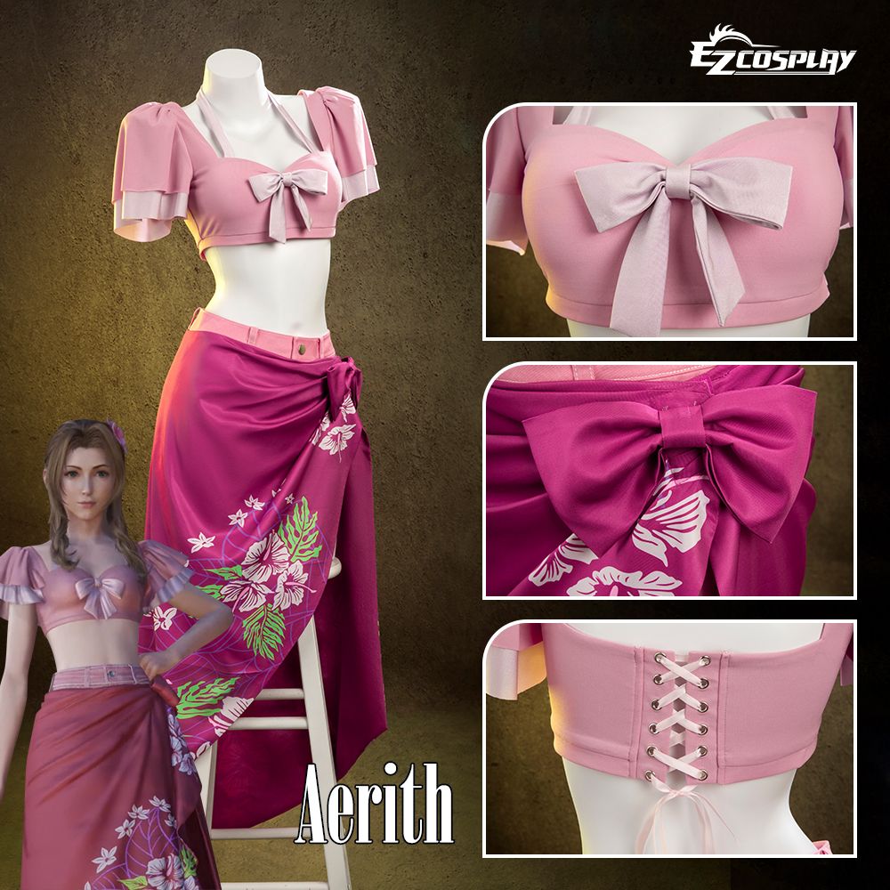 Final Fantasy VII Rebirth FF7R Aerith Gainsborough Beachwear Cosplay Costume-2.jpg