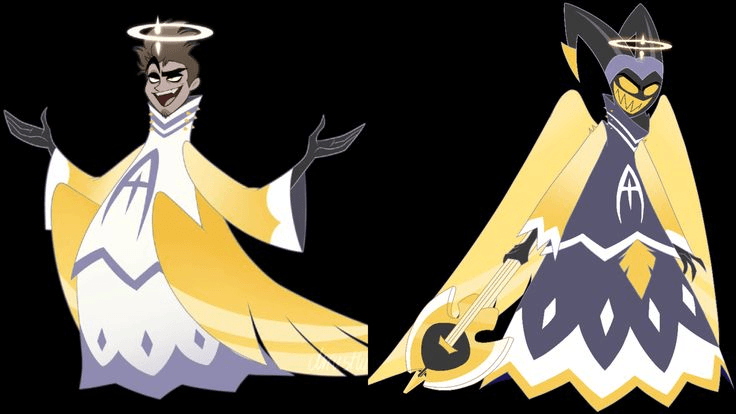 Official full-body art of Hazbin Hotel Adam Exterminator, reference for our cos costume production