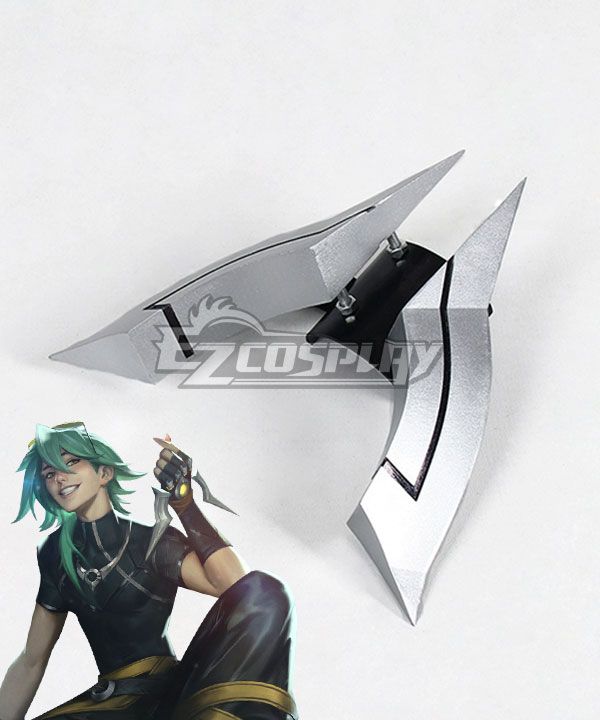 Heartsteel Ezreal metal‑look handguard cosplay weapon prop