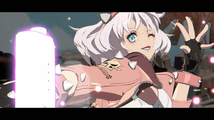 Official in-game anime screenshot of Elphelt Valentine, core reference for our cos costume production