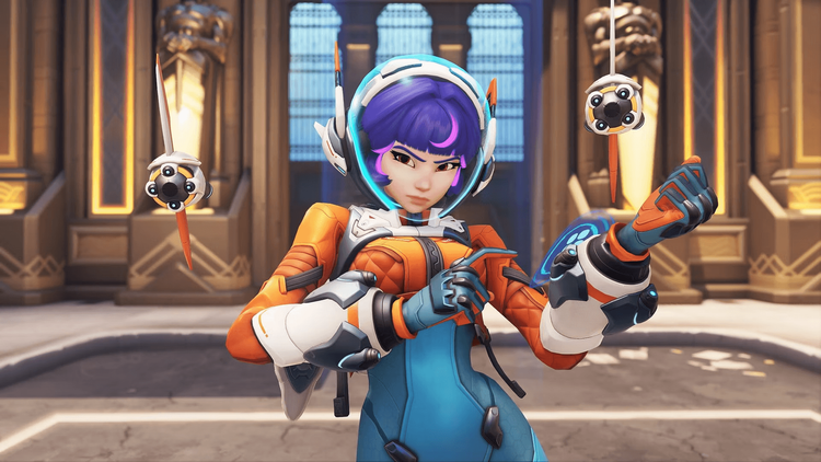 Official in-game 3D render of Juno displaying full helmet structure, fine armor details, glove textures and the color grading standard followed throughout the cos product line