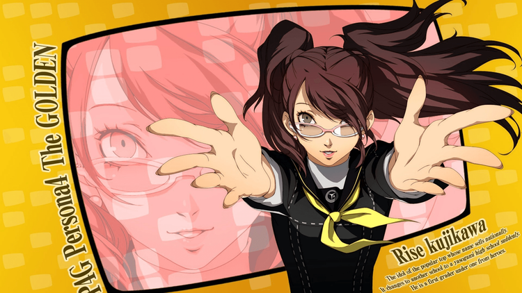 Official P4G promotional art of Rise Kujikawa in Yasogami winter sailor uniform, core design reference for our cos set