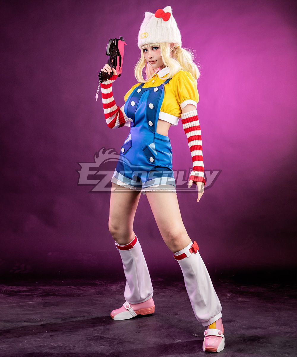 Overall wearing effect of Juno Hello Kitty cosplay, showing costume details and matching design