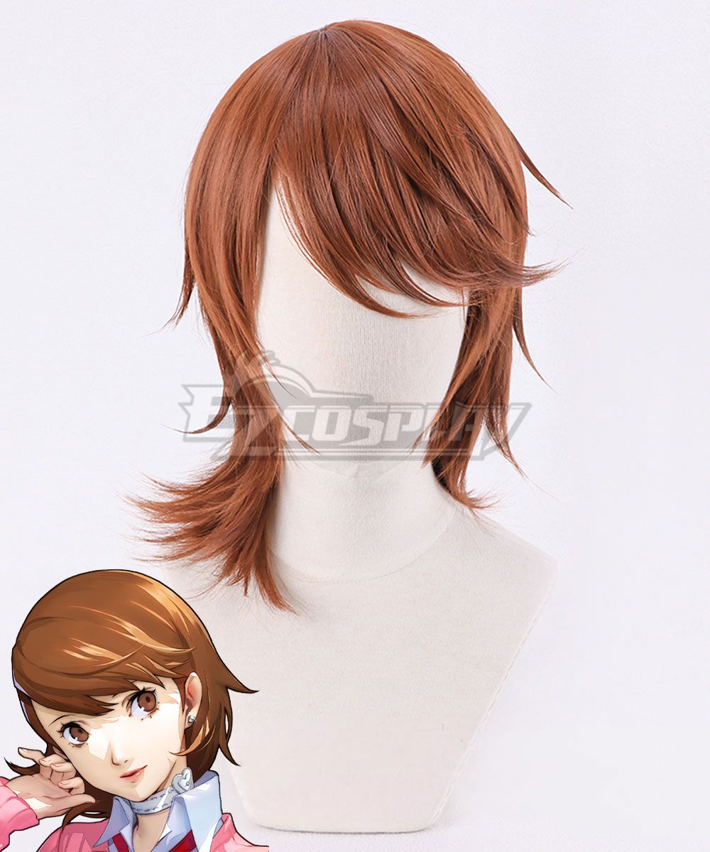 Pre-styled layered medium brown short cos wig customized for Yukari Takeba from Persona 3 Reload